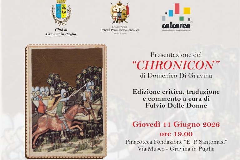 Immagine del post 21486 - Gravina in Puglia Alla Fondazione Santomasi si presenta il Chronicon - Gravina in Puglia