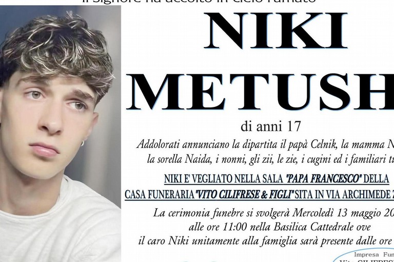 Morte NiKi, mercoledì i funerali - Gravina in Puglia