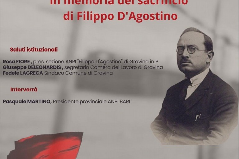 Immagine del post 5707 - Gravina in Puglia Pietra di inciampo per Filippo D’Agostino - Gravina in Puglia