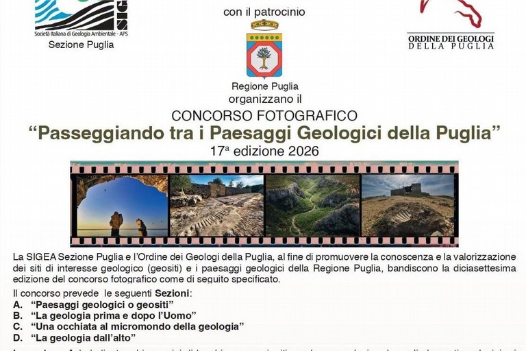 Immagine del post 22031 - Gravina in Puglia Concorso “Passeggiando tra i Paesaggi Geologici della Puglia” - Gravina in Puglia