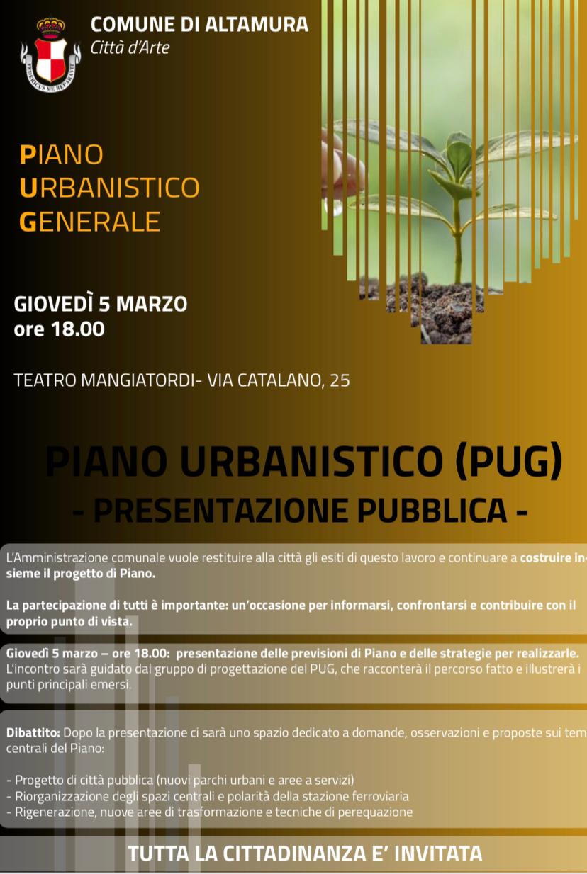 Altamura progetta il domani: il 5 marzo incontro pubblico sul nuovo Pug - Murgia