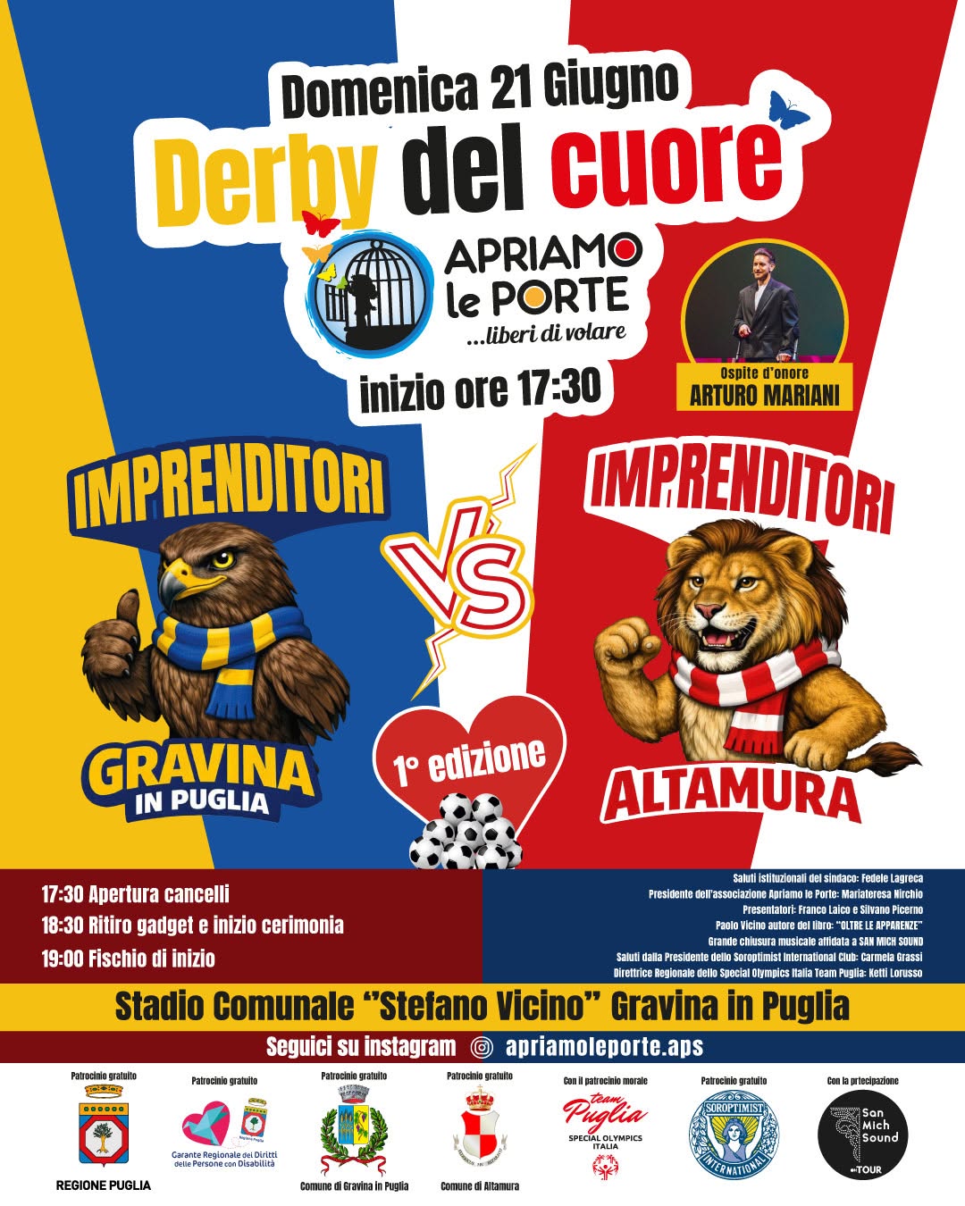 Derby del Cuore, domenica a Gravina il calcio diventa solidarietà: imprenditori di Gravina e Altamura in campo per l’inclusione - Murgia