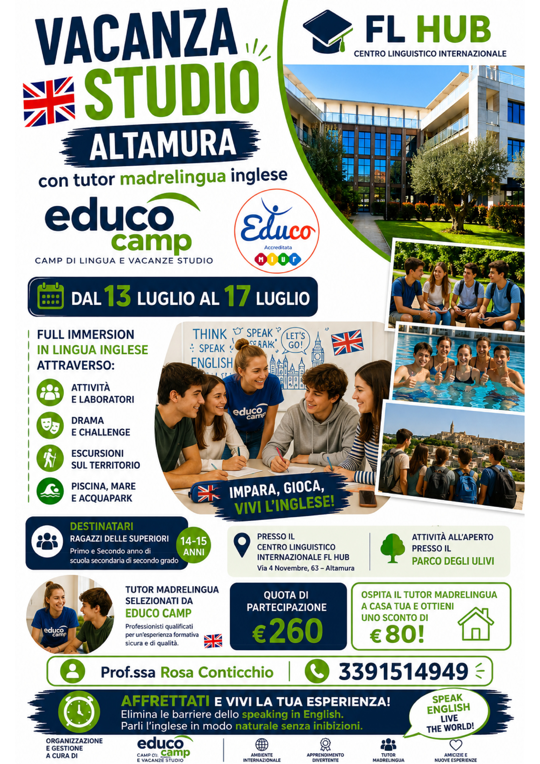 Immagine del post 21129 - Murgia Estate 2026 ad Altamura: imparare l’Inglese divertendosi con i Camp Estivi e le Vacanze Studio di FLHUB - Murgia