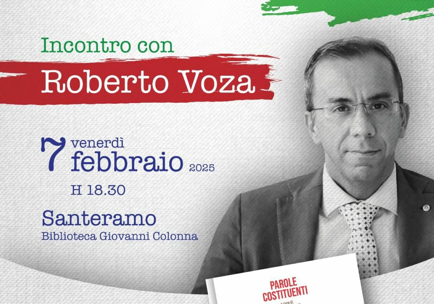 “Parole Costituenti”, domani in biblioteca l’incontro con Roberto Voza - Santeramo in Colle