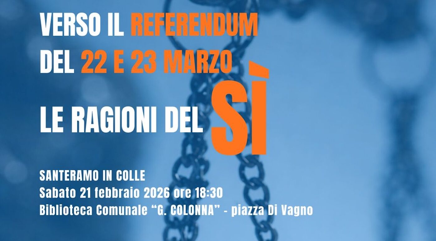 Referendum separazione carriere, sabato 21 febbraio a Santeramo incontro informativo “Le ragioni del Sì” - Santeramo in Colle