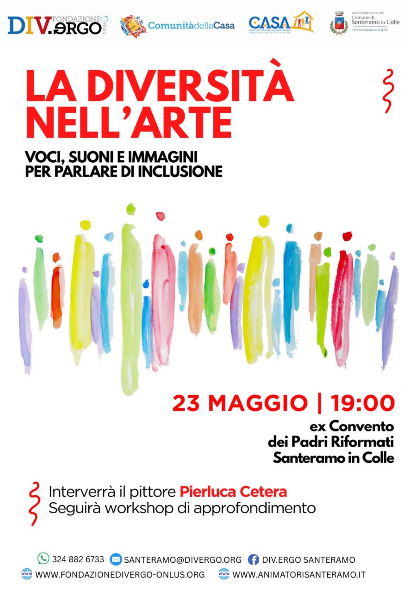 Immagine del post 7372 - Santeramo in Colle “La diversità nell’arte”, al via un ciclo di incontri per parlare attraverso l’arte di inclusione - Santeramo in Colle