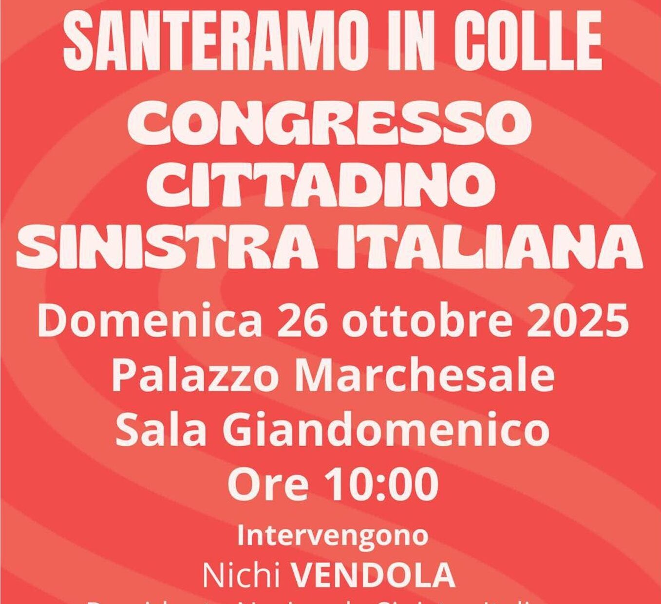 Immagine del post 12918 - Santeramo in Colle Domenica al palazzo Marchesale il congresso cittadino di Sinistra Italiana - Santeramo in Colle