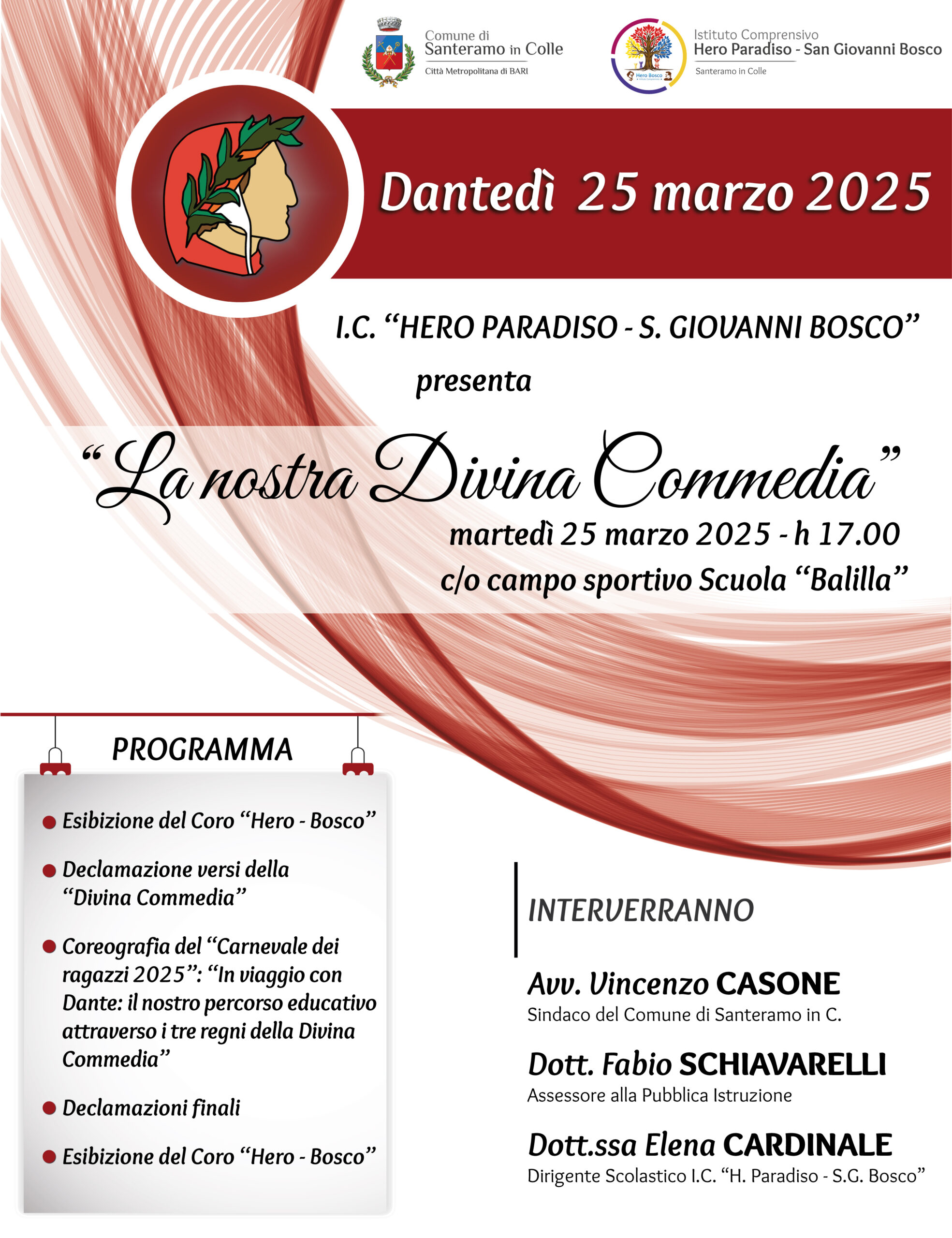 Immagine del post 4524 - Santeramo in Colle Dantedì 2025, domani l’istituto comprensivo “Paradiso-Bosco” di Santeramo ricorda Dante Alighieri - Santeramo in Colle
